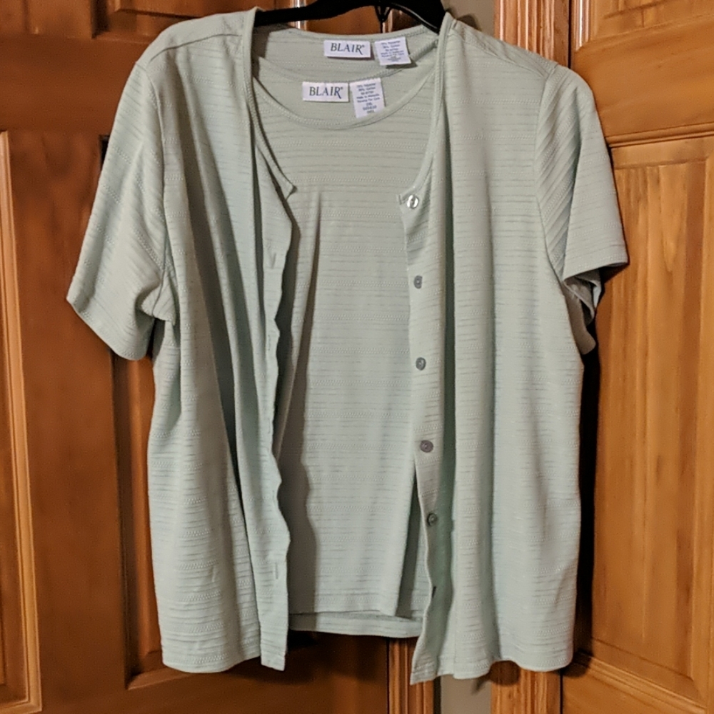 Women's Blair 2xl light Green 2 piece shirt